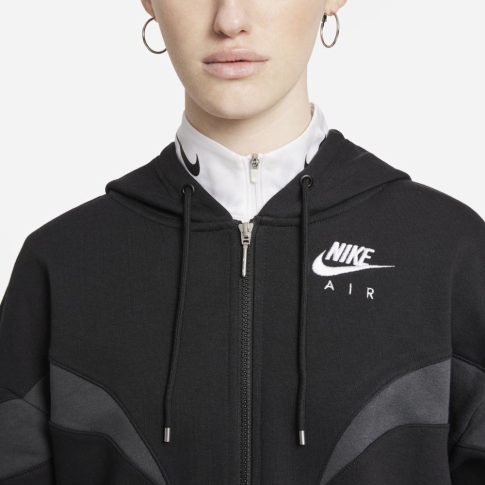 Толстовка жіноча Nike W Nsw Air Flc Gx Fz Hoodie чорна DD5447-010  — фото 3