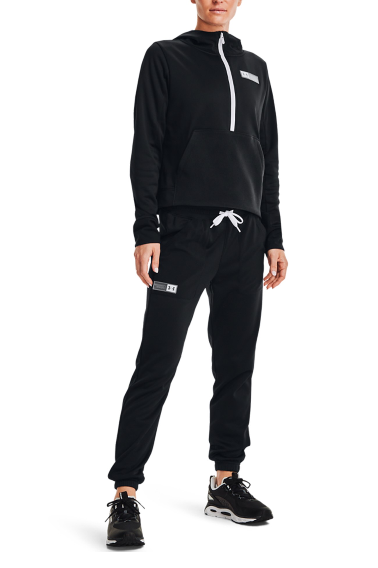 Брюки женские Under Armour Armour Mixed Media Pant черные 1365877-001 изображение 2