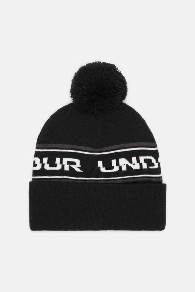 Шапка мужская Under Armour UA Men's Halftime Pom Beanie черная 1379985-001 изображение 4