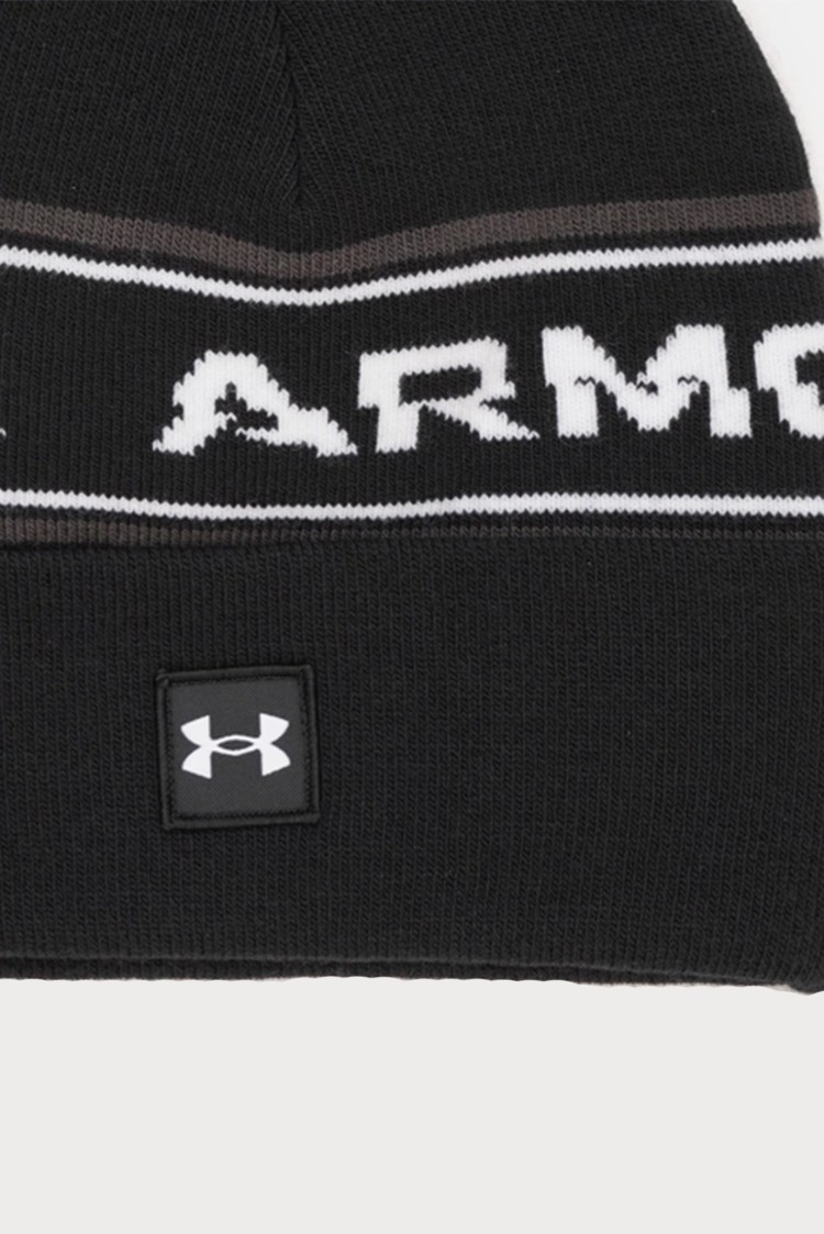 Шапка мужская Under Armour UA Men's Halftime Pom Beanie черная 1379985-001 изображение 5