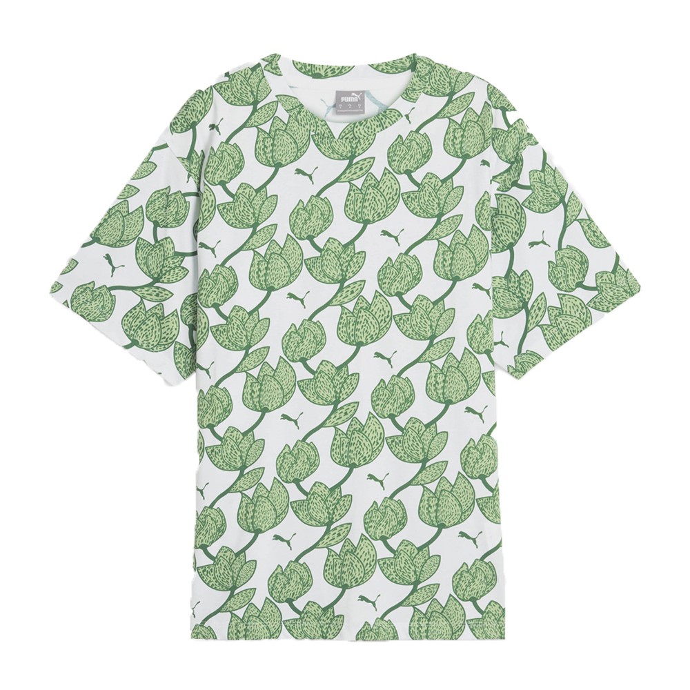 Футболка женская Puma ESS+ BLOSSOM AOP Tee зеленая 67949386 изображение 1