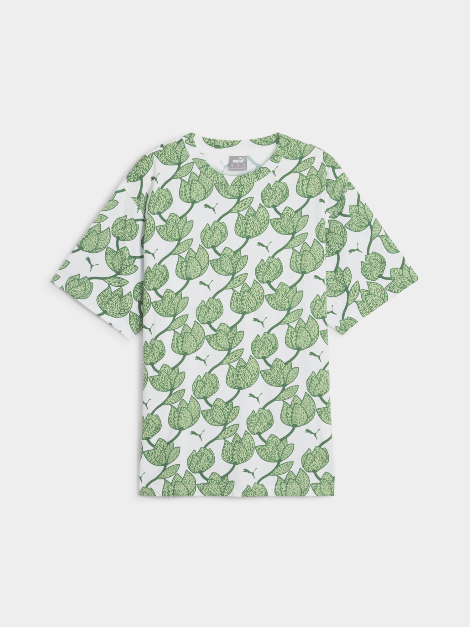 Футболка женская Puma ESS+ BLOSSOM AOP Tee зеленая 67949386 изображение 2