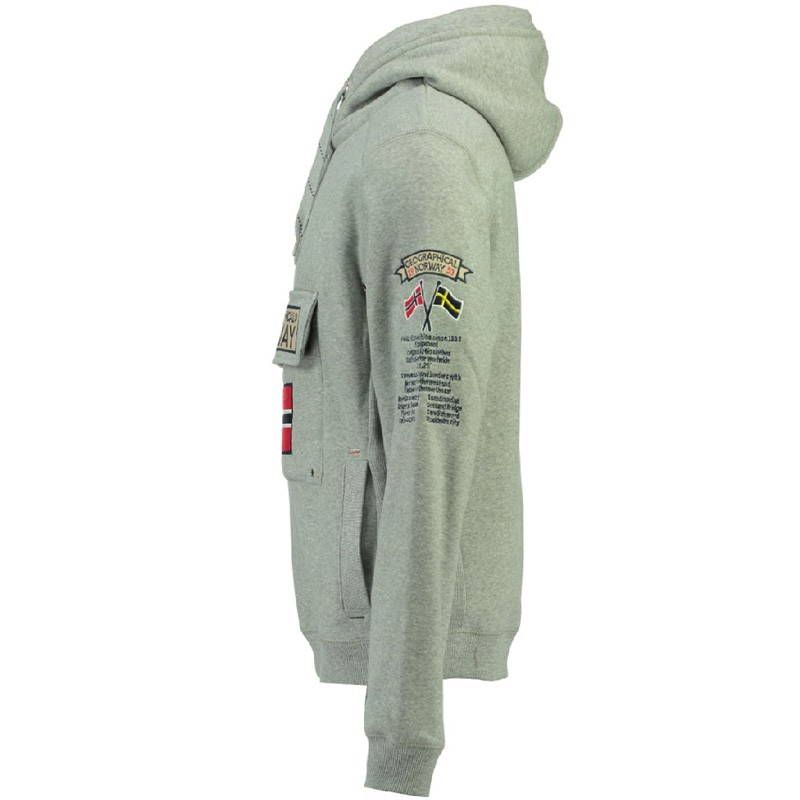 Толстовка чоловіча Geographical Norway сіра SR494H-011 — фото 3 — Sport City Толстовка чоловіча Geographical Norway сіра SR494H-011 — фото 3