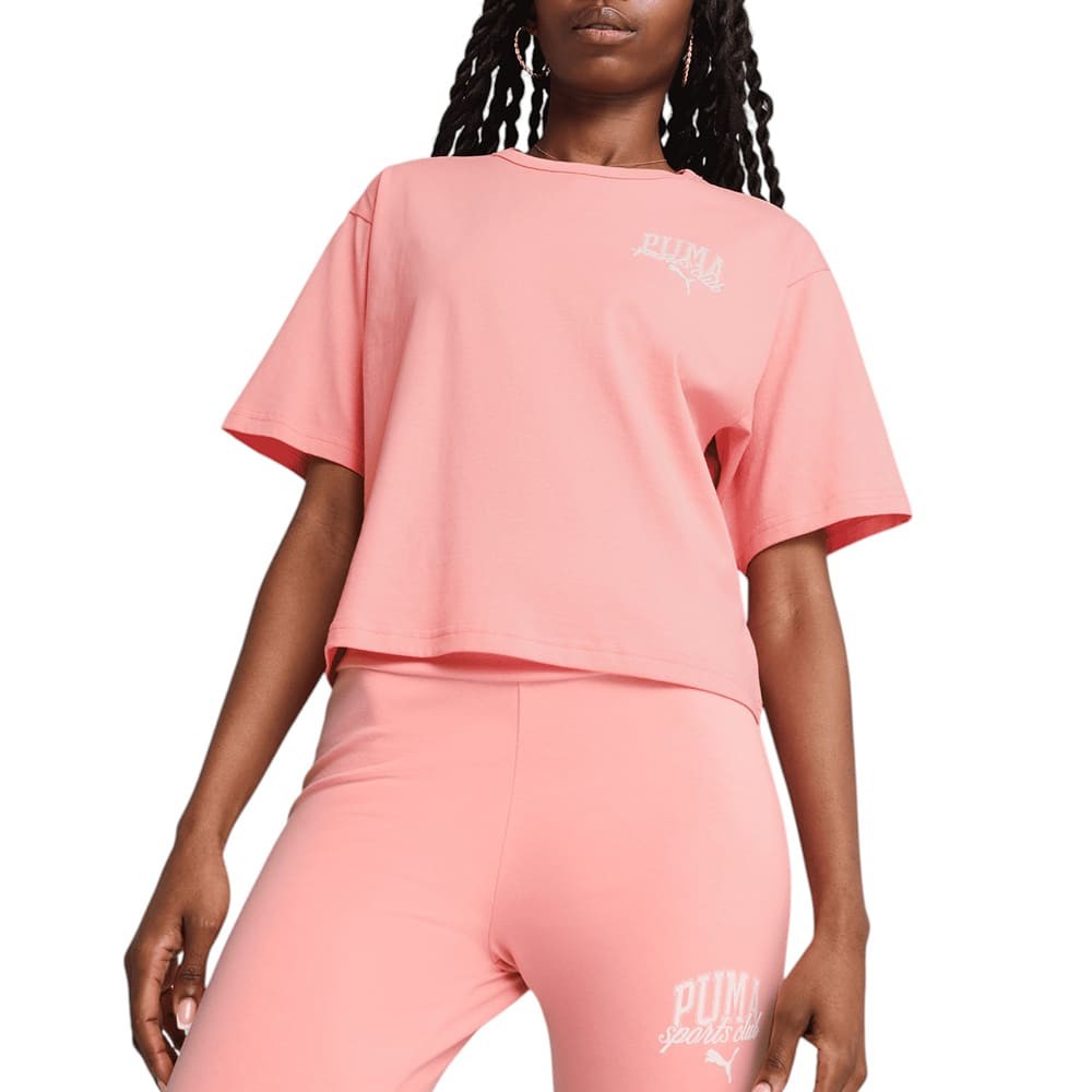 Футболка жіноча Puma PUMA CLASS Relaxed Crop Tee коралова 68503018 изображение 1