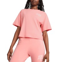 Футболка женская Puma PUMA CLASS Relaxed Crop Tee коралловая 68503018 изображение 1