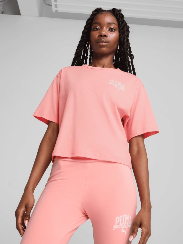 Футболка женская Puma PUMA CLASS Relaxed Crop Tee коралловая 68503018 изображение 2