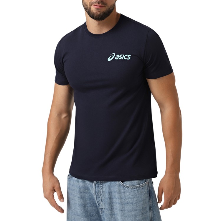 Футболка мужская Asics ASICS CHEST LOGO SS TEE темно-синяя 2031E659-404
