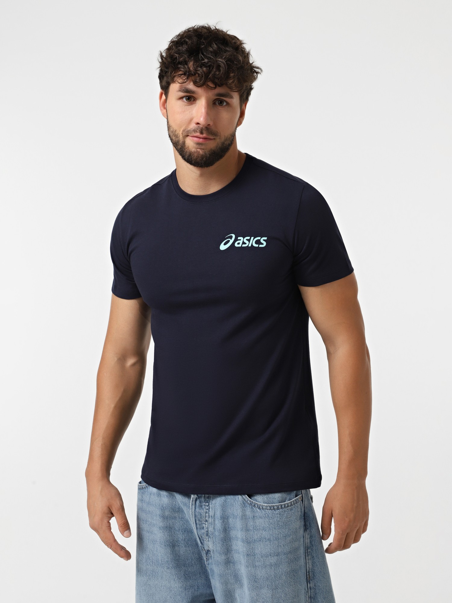 Футболка чоловіча Asics ASICS CHEST LOGO SS TEE темно-синя 2031E659-404 изображение 2