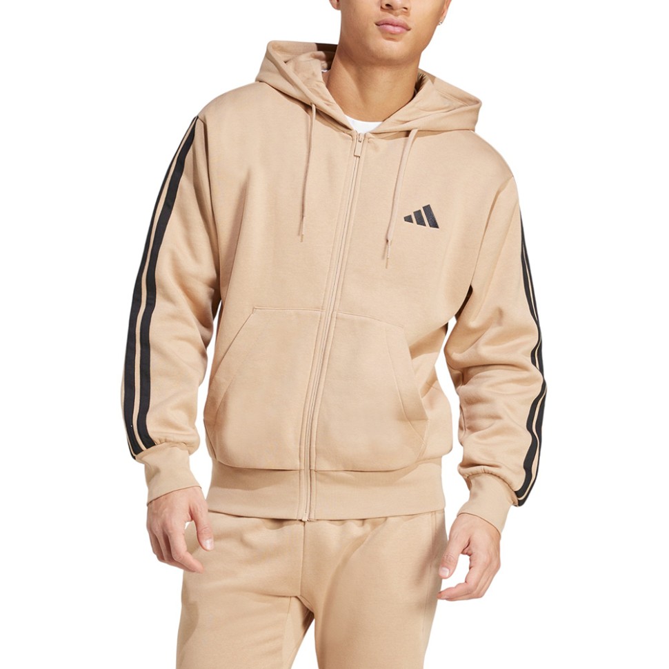 Толстовка чоловіча Adidas M 3S FL FZ HD бежева JX0745 — фото 1