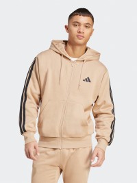 Толстовка чоловіча Adidas M 3S FL FZ HD мокко JX0745 изображение 2