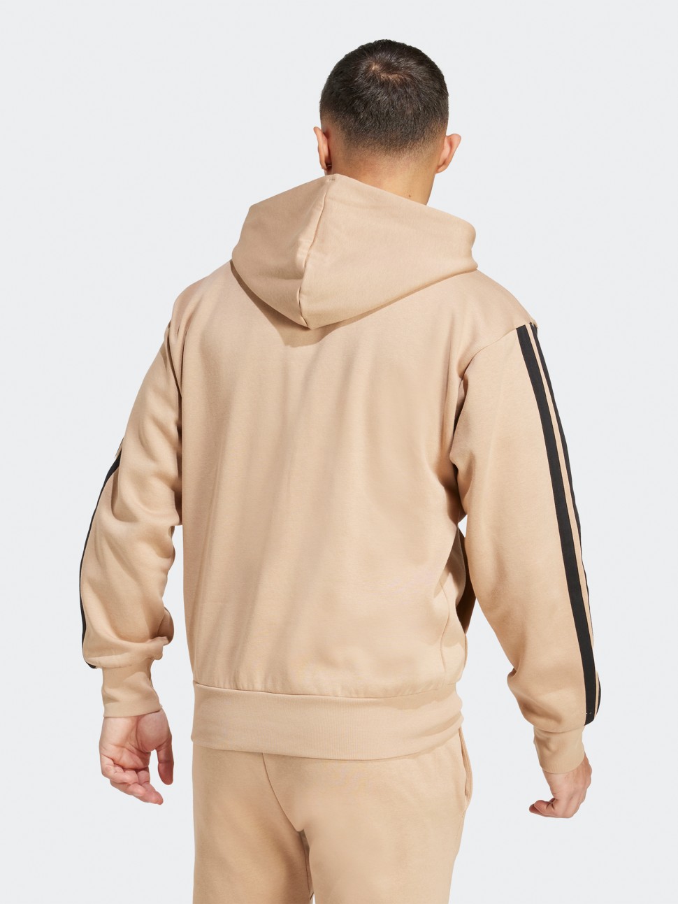 Толстовка чоловіча Adidas M 3S FL FZ HD бежева JX0745 — фото 3