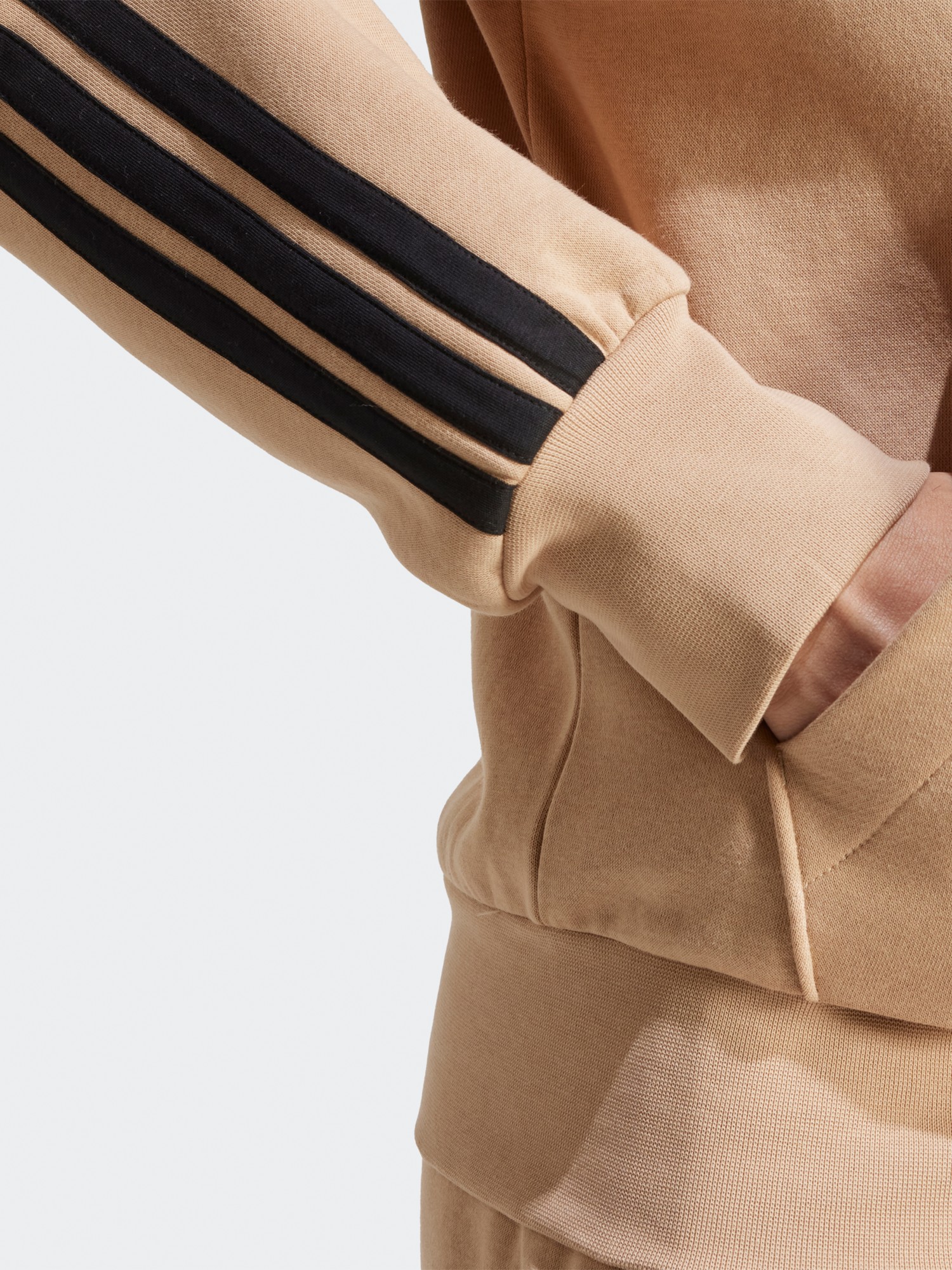 Толстовка мужская Adidas M 3S FL FZ HD бежевая JX0745 изображение 6