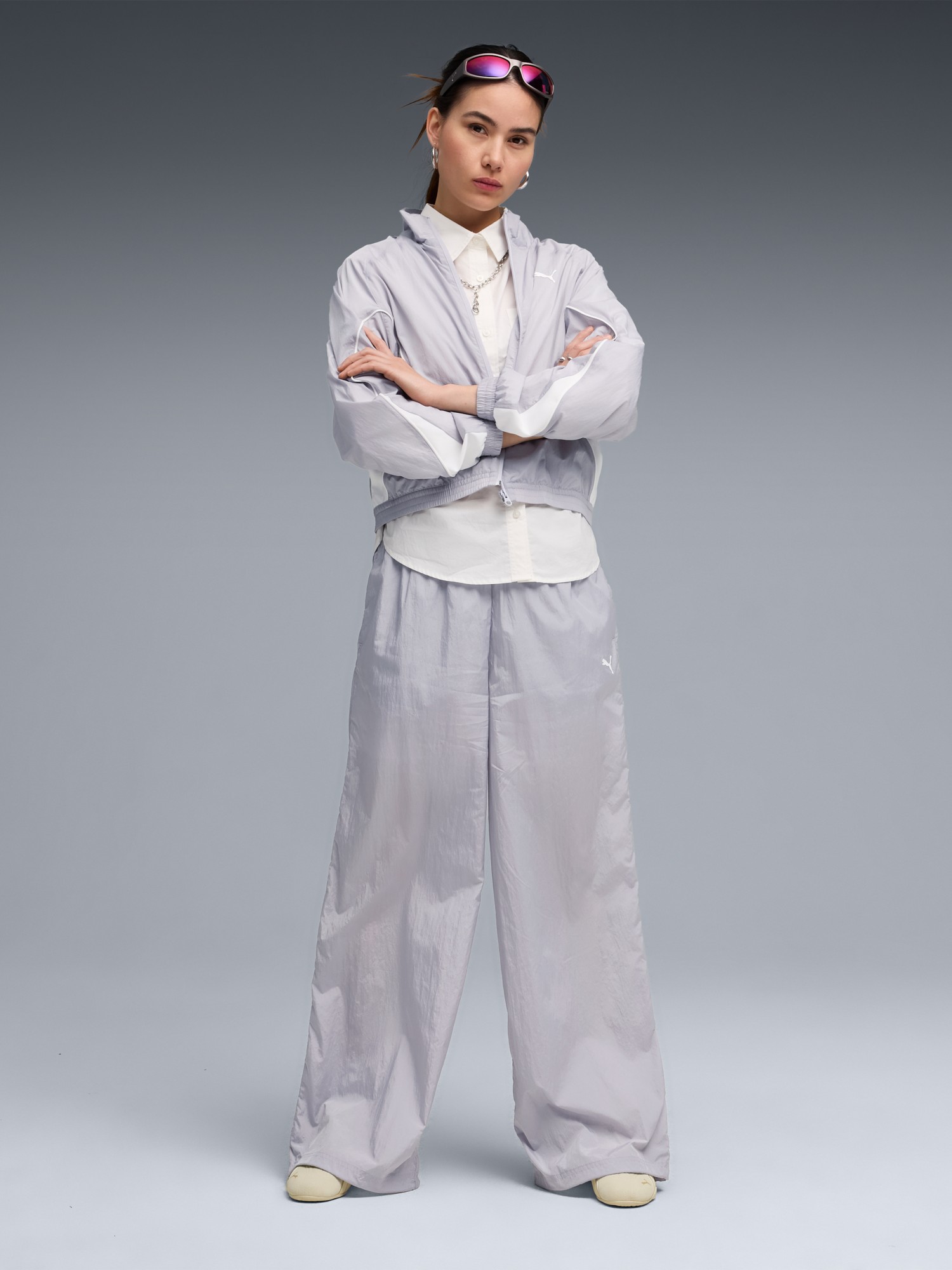 Брюки женские Puma SPORT Relaxed Woven Pants op сиреневые 69186582 изображение 4