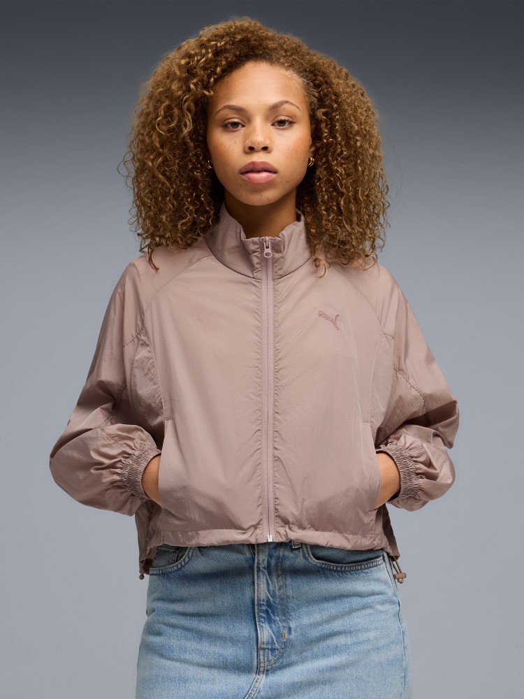 Вітрівка жіноча Puma HER Relaxed Full-Zip Woven Jacket мокко 69188788 изображение 2