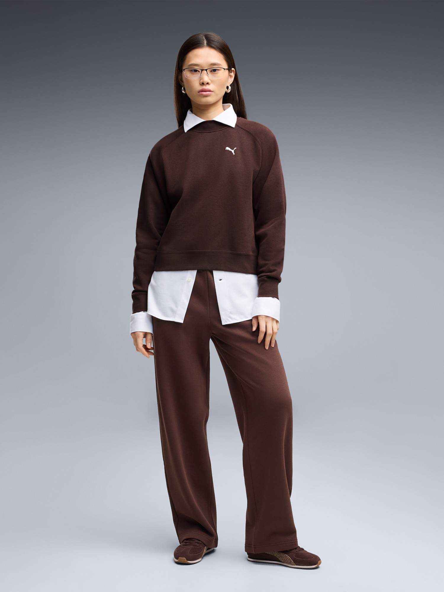 Костюм жіночий Puma Loungewear Standard Sweat Suitt FL cl коричневий 69399533 изображение 2