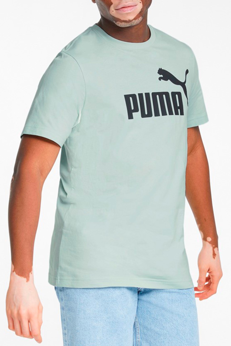 Футболка мужская Puma Ess Logo Tee голубая 58666762 — фото 2 — Sport City Футболка мужская Puma Ess Logo Tee голубая 58666762 — фото 2