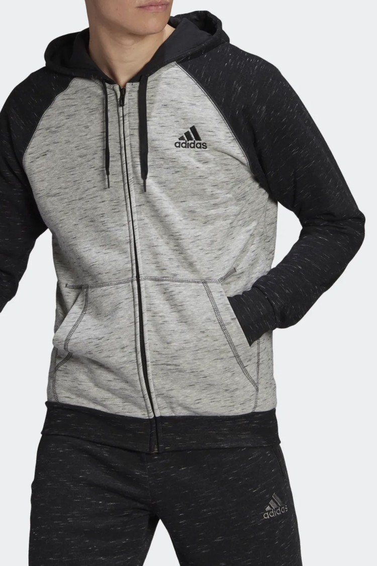 Толстовка чоловіча Adidas M Mel Fz Hd сіра GK8906 изображение 2