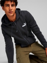 Толстовка чоловіча Puma ESS+ Tape Full-Zip Hoodie чорна 67027001 изображение 2