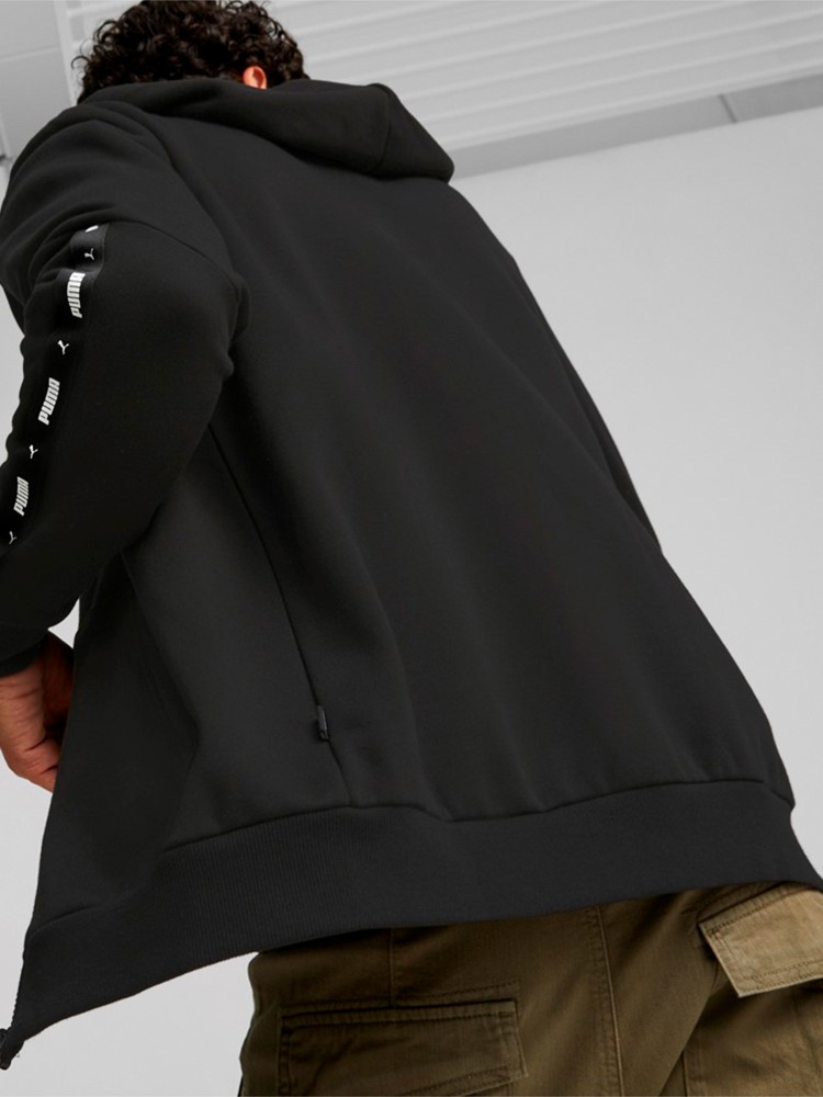 Толстовка чоловіча Puma ESS+ Tape Full-Zip Hoodie чорна 67027001 изображение 4