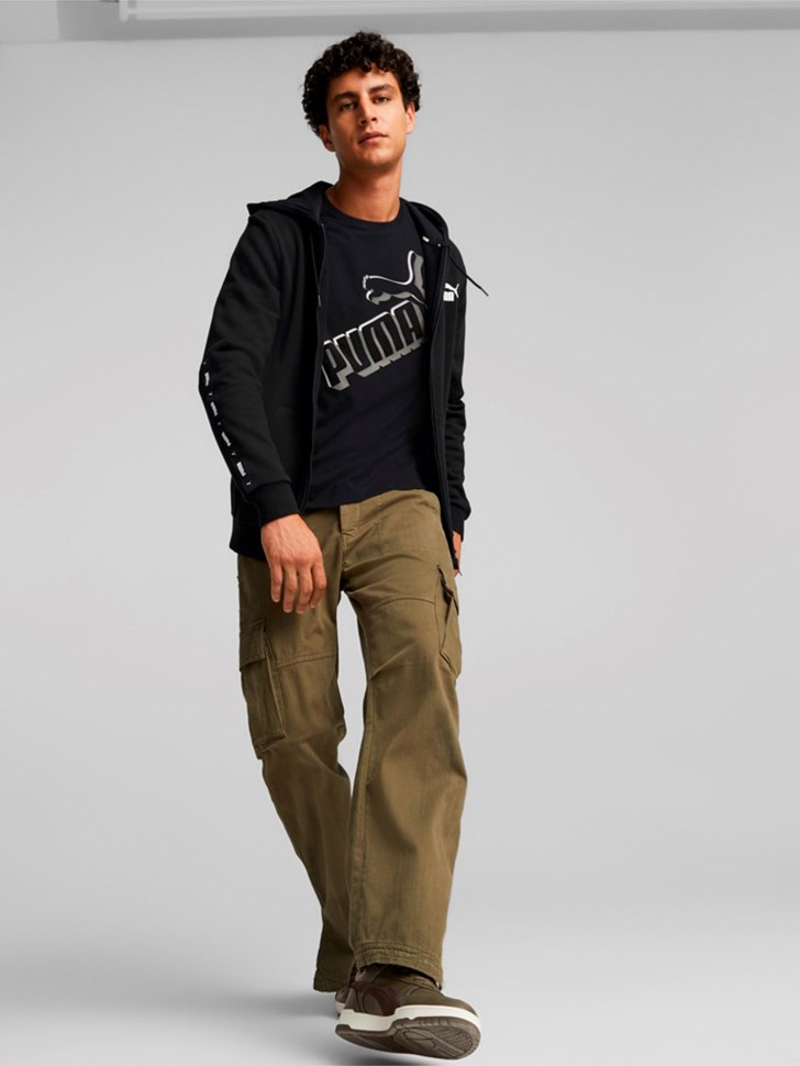 Толстовка чоловіча Puma ESS+ Tape Full-Zip Hoodie чорна 67027001 изображение 5