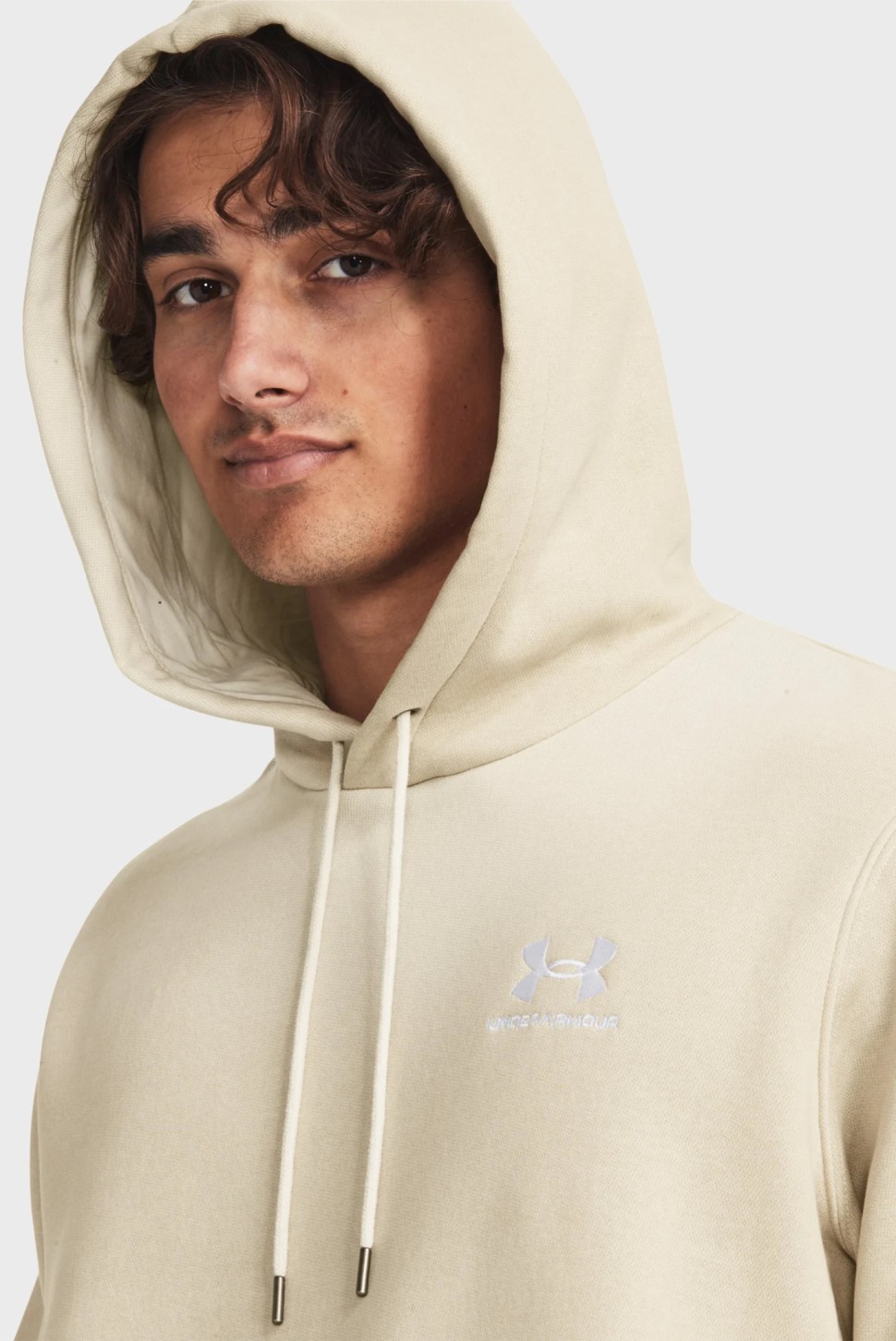 Толстовка чоловіча Under Armour UA Essential Flc Novelty HD бежева 1381214-289 — фото 3