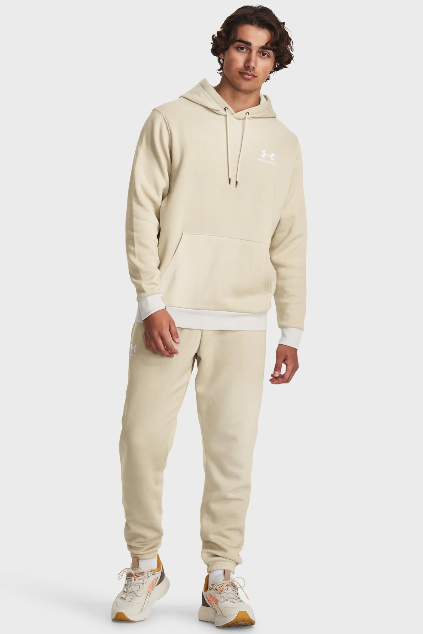 Толстовка мужская Under Armour UA Essential Flc Novelty HD бежевая 1381214-289 изображение 4