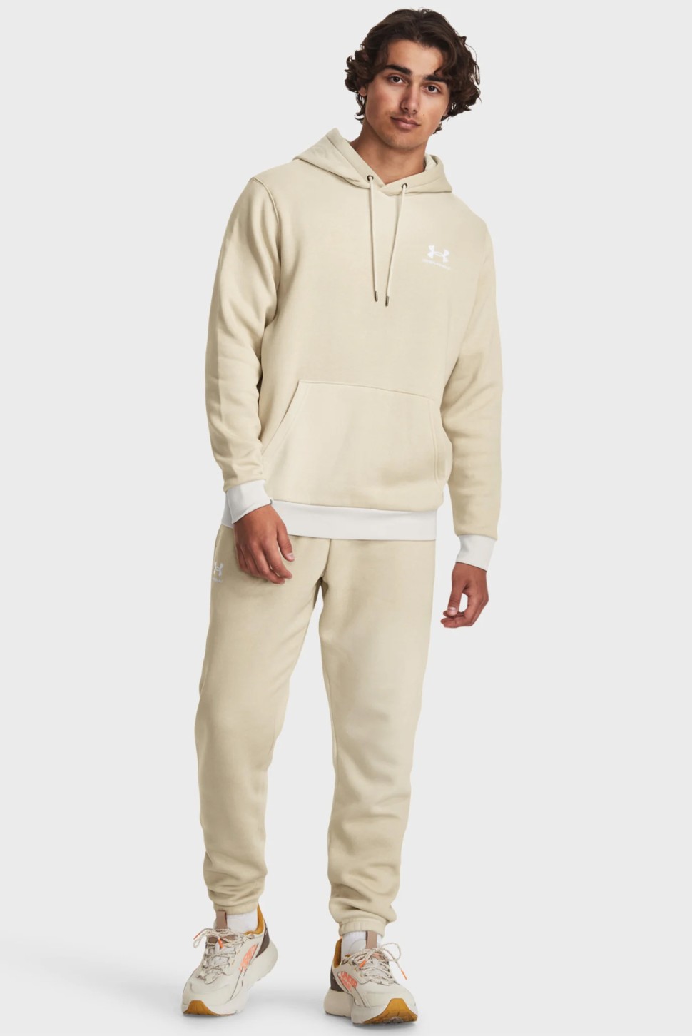 Толстовка чоловіча Under Armour UA Essential Flc Novelty HD бежева 1381214-289 — фото 4