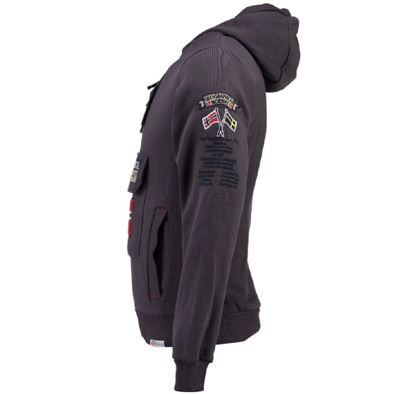 Толстовка чоловіча Geographical Norway сіра SR494H-020 — фото 3 — Sport City Толстовка чоловіча Geographical Norway сіра SR494H-020 — фото 3