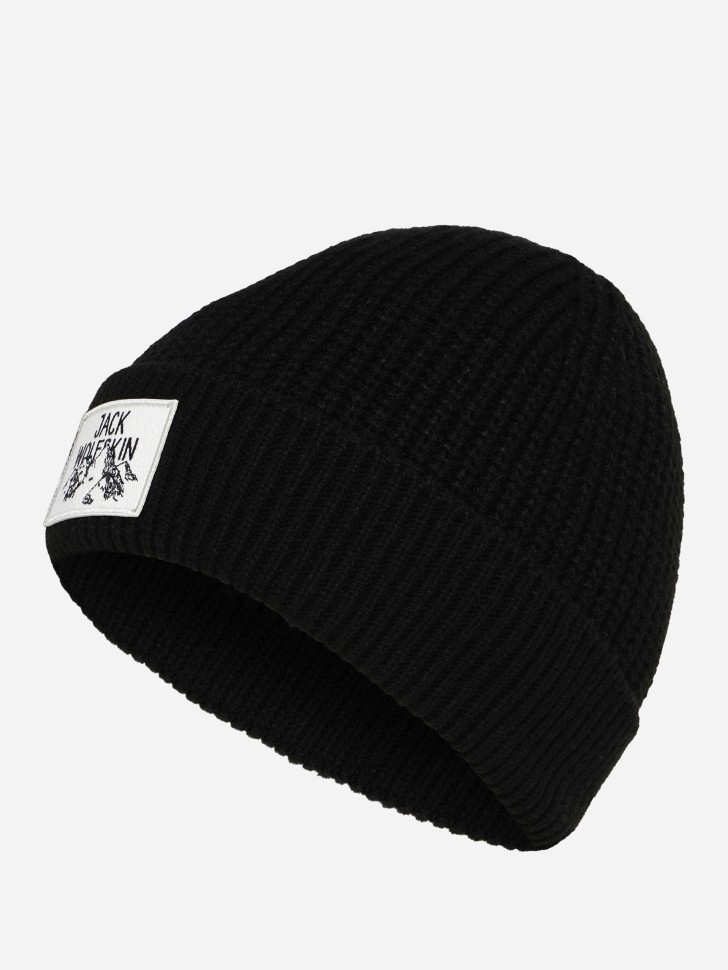 Шапка Jack Wolfskin BADGE BEANIE чорна A61610-6000 изображение 2