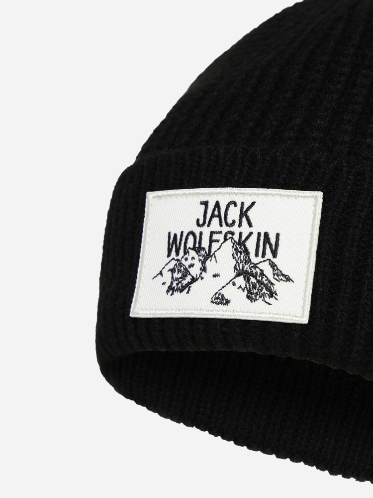Шапка Jack Wolfskin BADGE BEANIE чорна A61610-6000 изображение 3