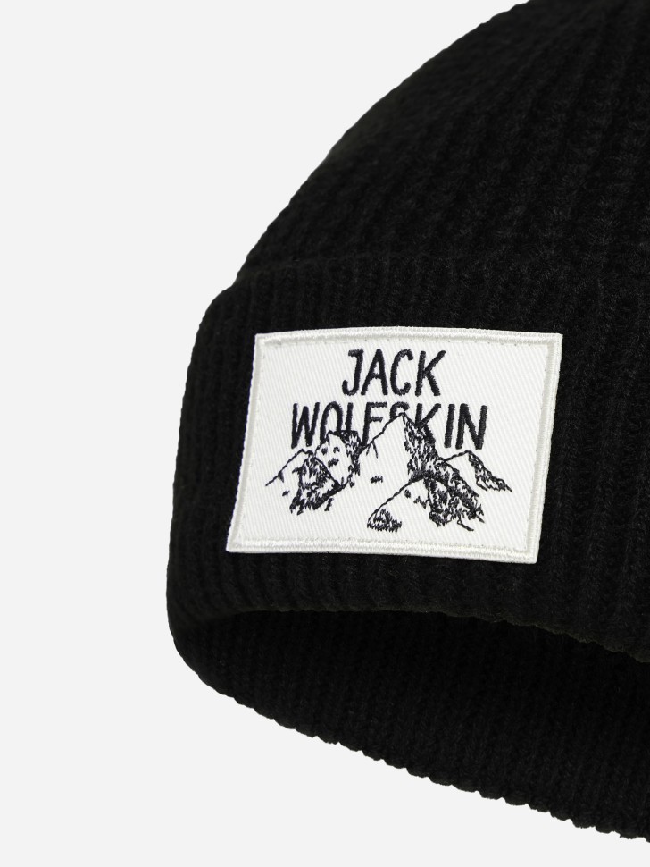Шапка Jack Wolfskin BADGE BEANIE чорна A61610-6000 изображение 3
