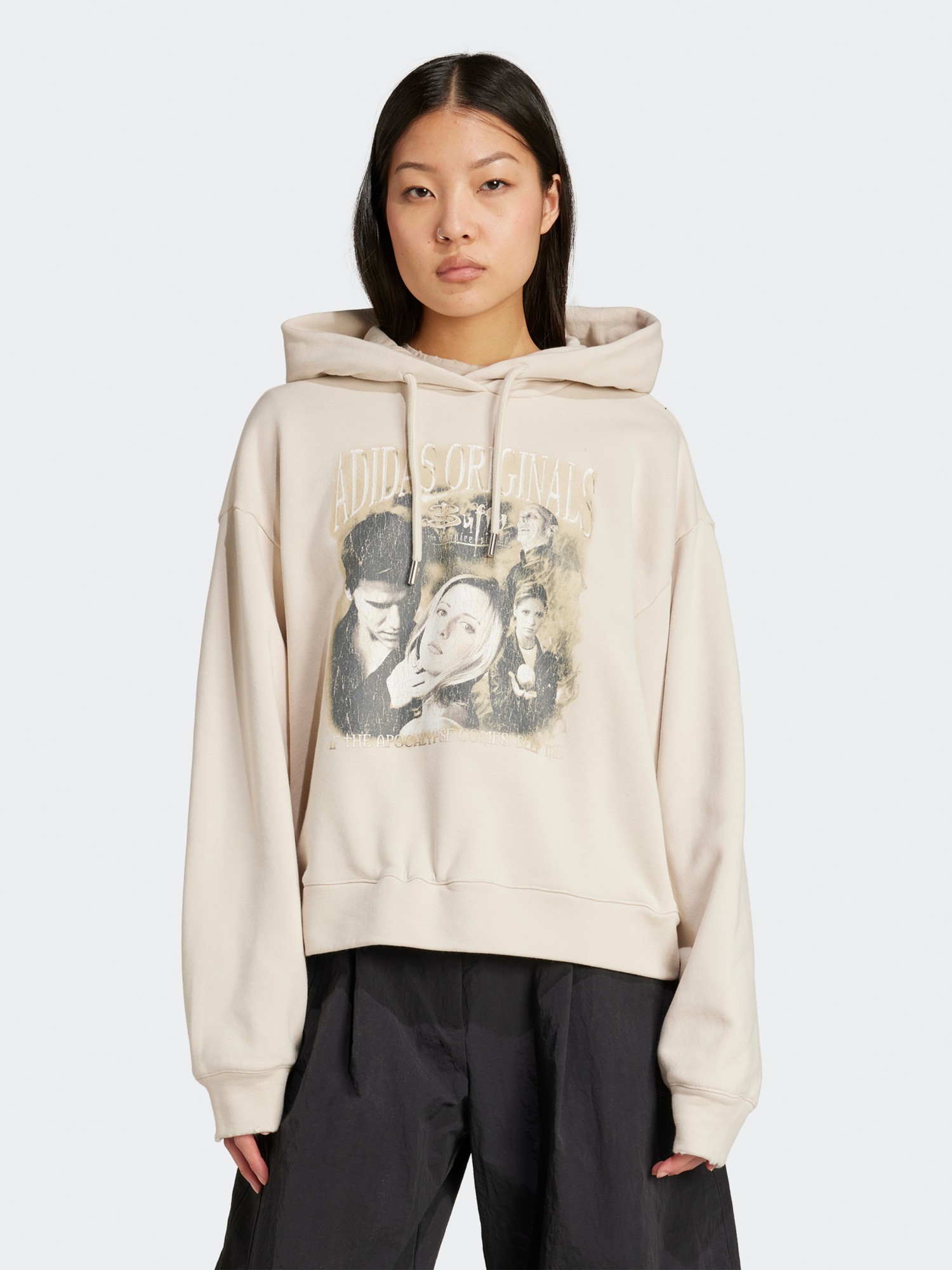 Толстовка жіноча Adidas BUFFY HOODIE бежева JX1274 изображение 3