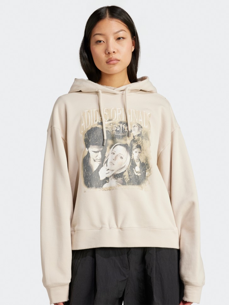 Толстовка женская Adidas BUFFY HOODIE бежевая JX1274 изображение 7