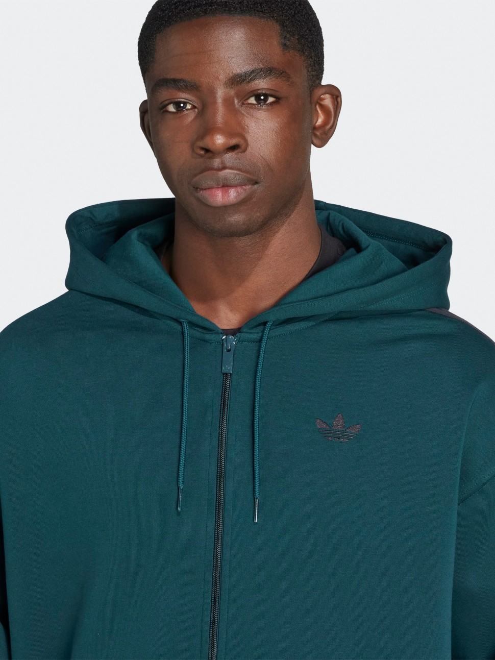 Толстовка мужская Adidas BAGGY FZ HOODIE зеленая JX1549 — фото 5