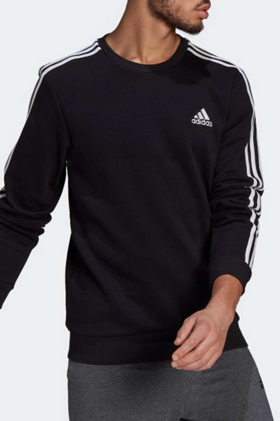 Толстовка мужская Adidas M 3S Fl Swt черная GK9106 — фото 4 — Sport City Толстовка мужская Adidas M 3S Fl Swt черная GK9106 — фото 4