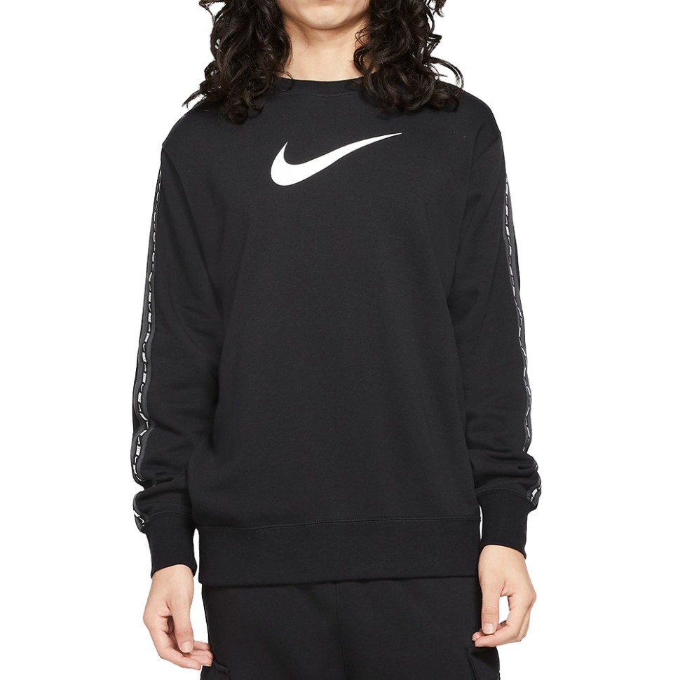 Толстовка чоловіча Nike M Nsw Repeat Flc Crew Bb чорна DM4679-010  изображение 1