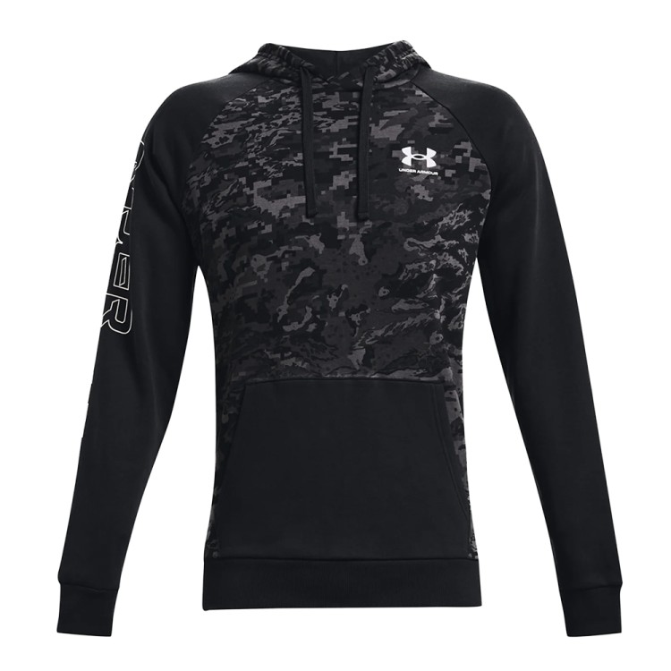 Толстовка мужская Under Armour Ua Rival Flc Camo Script Hd черная 1366308-001 изображение 1