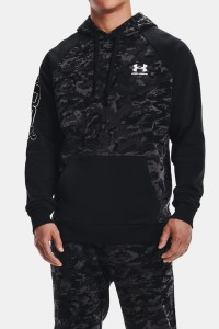 Толстовка мужская Under Armour Ua Rival Flc Camo Script Hd черная 1366308-001 изображение 3
