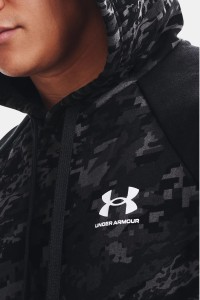 Толстовка мужская Under Armour Ua Rival Flc Camo Script Hd черная 1366308-001 изображение 4