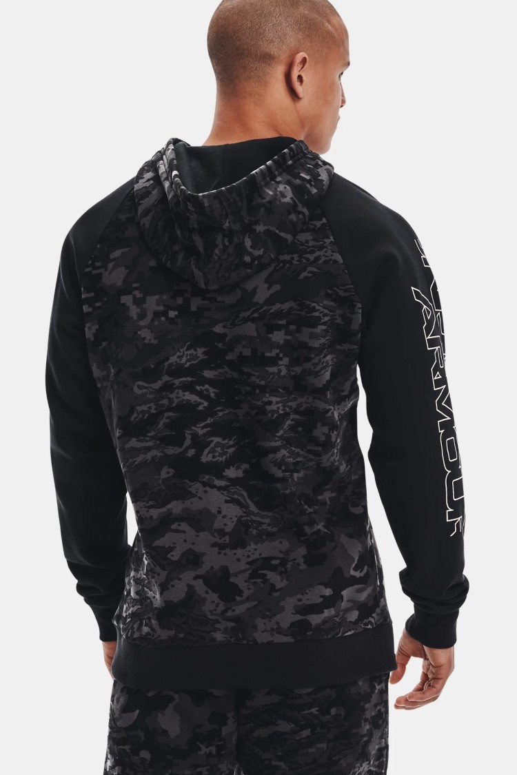 Толстовка мужская Under Armour Ua Rival Flc Camo Script Hd черная 1366308-001 изображение 5