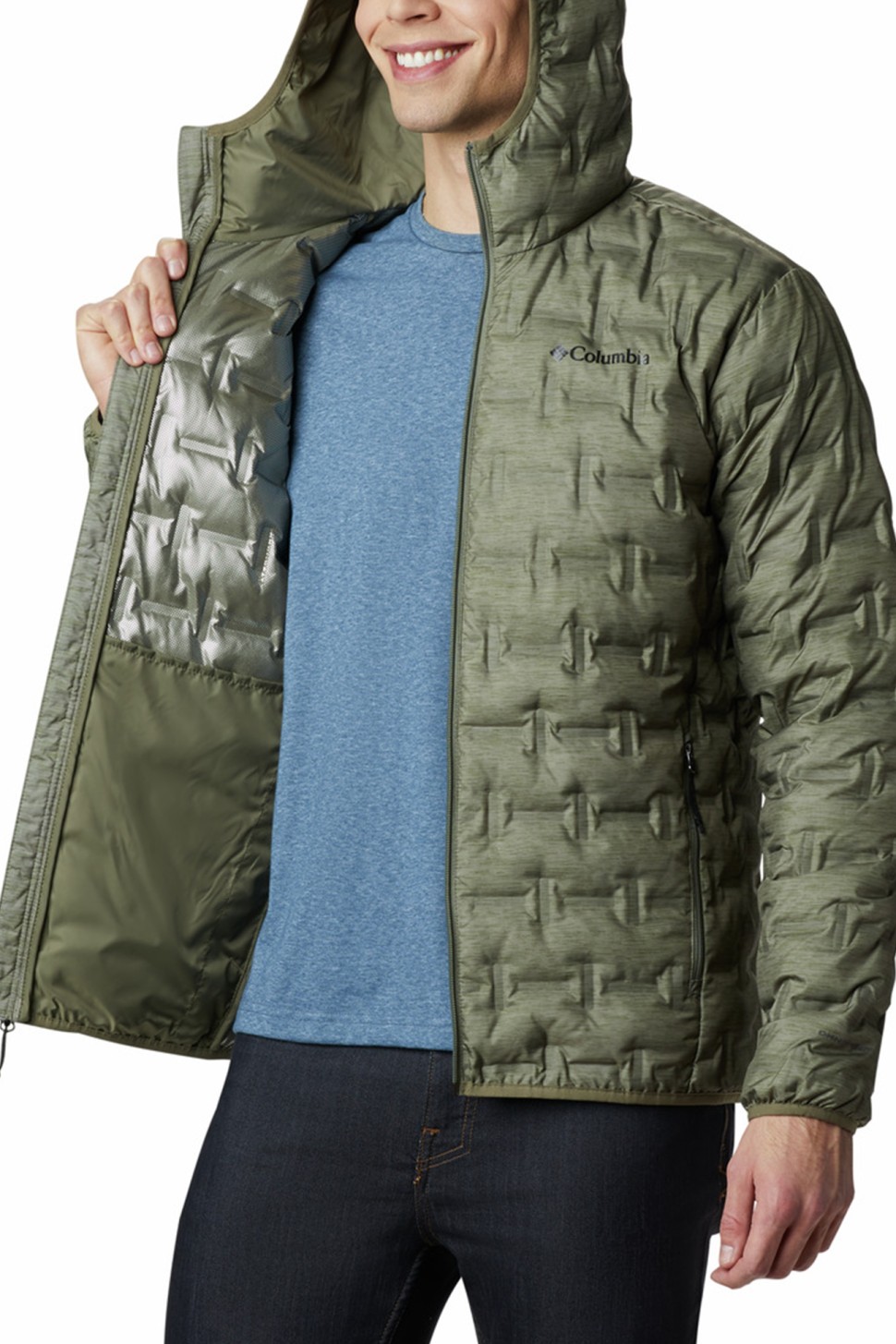 Куртка чоловіча Columbia Delta Ridge™ Down Hooded Jacket хакі 1875892-397 — фото 4