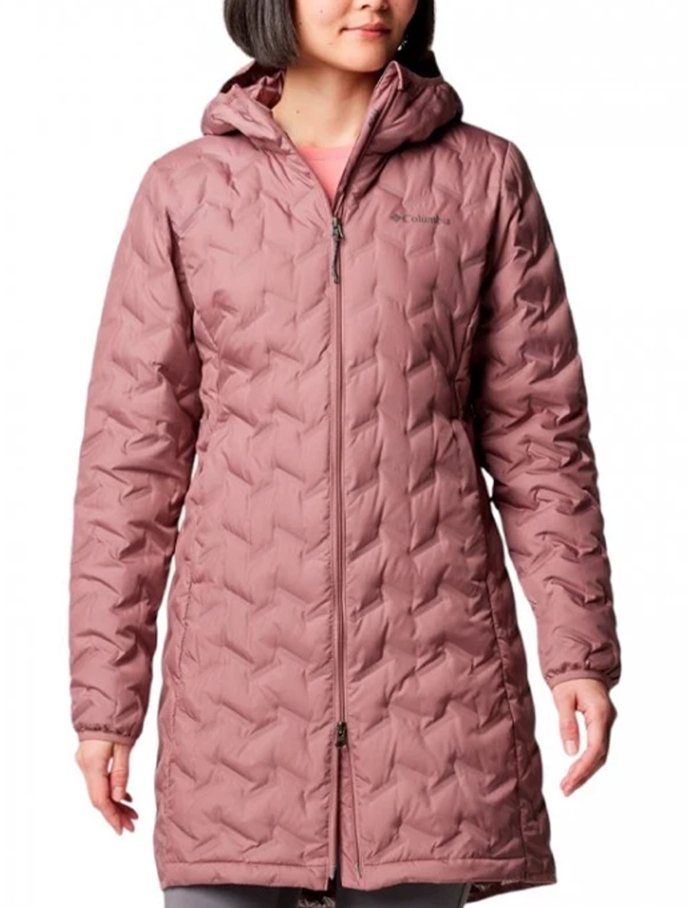Куртка женская Columbia Delta Ridge™ II Long Down Jacket темно-розовая 2088211-609 изображение 2