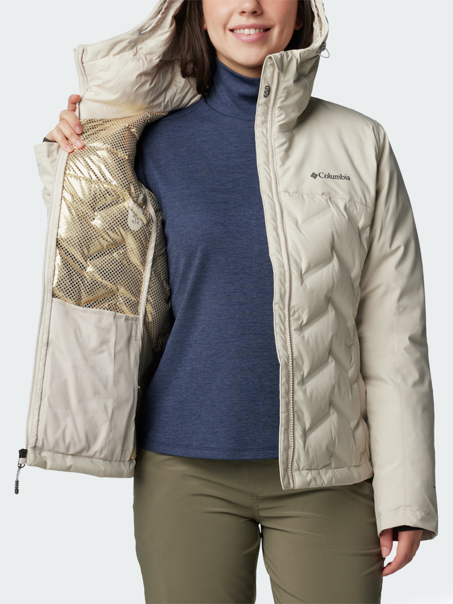 Куртка женская Columbia Grand Trek™ III Down Jacket бежевая 2087951-278 изображение 5