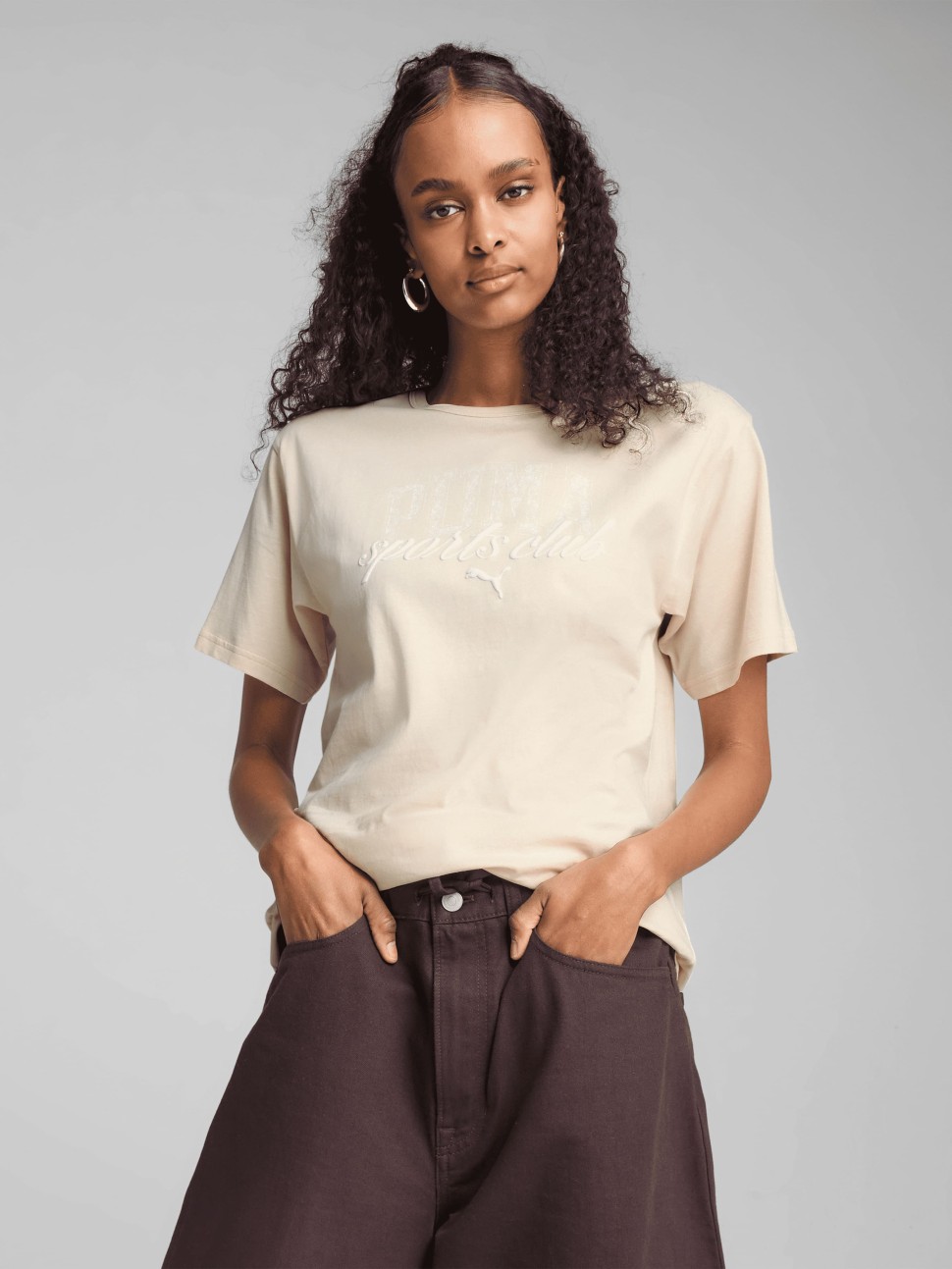 Футболка жіноча Puma CLASS Relaxed Tee бежева 68503187 — фото 2
