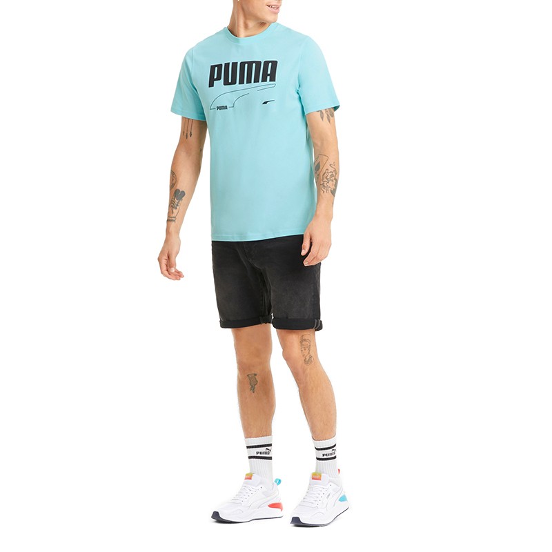 Футболка мужская Puma Rebel Tee голубая 58573849 изображение 5