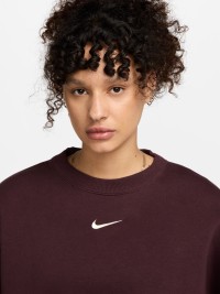 Толстовка женская Nike W NSW STYLE FLC CREW OOS бордовая DQ5761-652 изображение 4