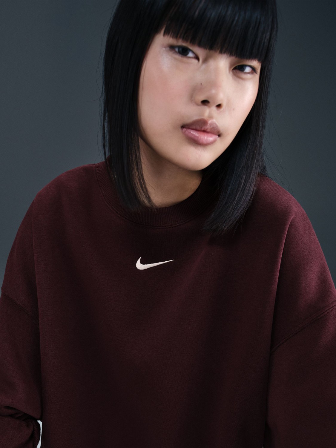 Толстовка жіноча Nike W NSW STYLE FLC CREW OOS бордова DQ5761-652 изображение 7