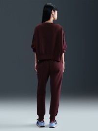 Толстовка женская Nike W NSW STYLE FLC CREW OOS бордовая DQ5761-652 изображение 9