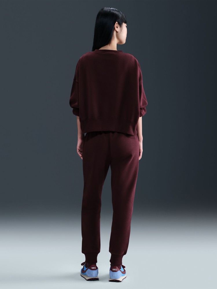 Толстовка женская Nike W NSW STYLE FLC CREW OOS бордовая DQ5761-652 изображение 9