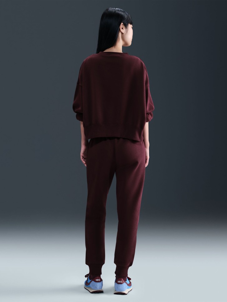 Толстовка женская Nike W NSW STYLE FLC CREW OOS бордовая DQ5761-652 изображение 9